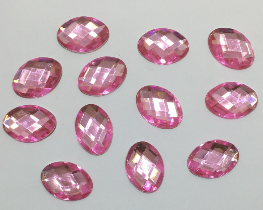 CHATON OVAL ROSA CLARO 13X18 PCT 10 UND