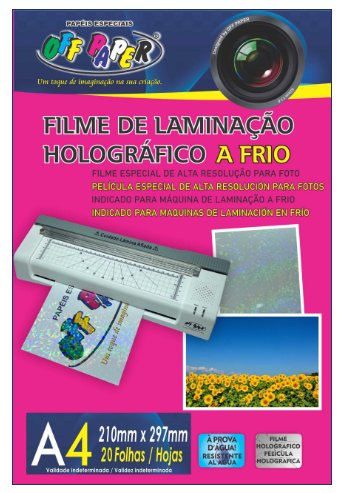 FILME LAMINAÇAO HOLOGRFICO A FRIO A4