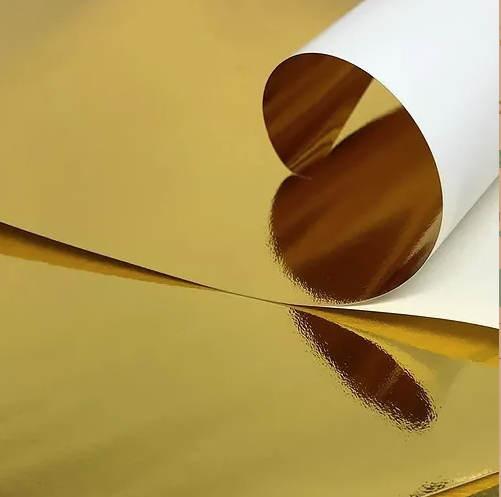 PAPEL ADESIVO LAMINADO OURO - FOLHA A4 