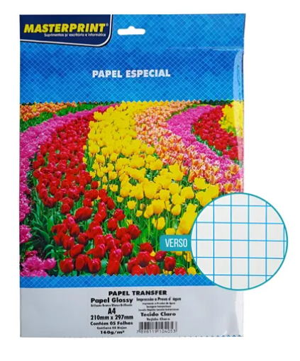 PAPEL TRANSFER TECIDO CLARO 160 GR - 5 FOLHAS A4