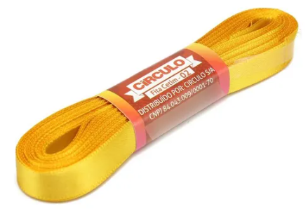 FITA CETIM CIRCULO COR 141 Nº 3 - 15MM AMARELO CANARIO - 10 MTS 