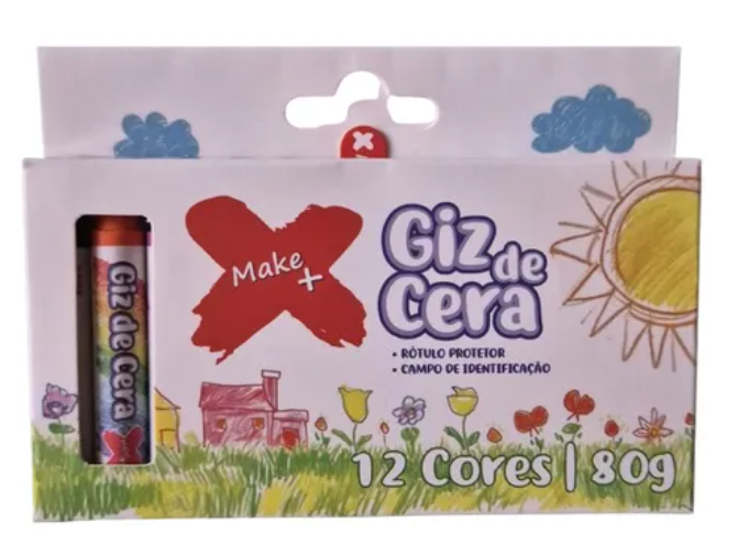 GIZ DE CERA MAKE 12 CORES - com rotulo protetor 