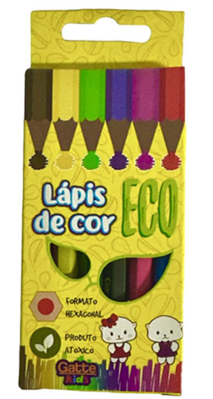 LAPIS DE COR ECO CURTO 6 CORES - GATTER KIDS