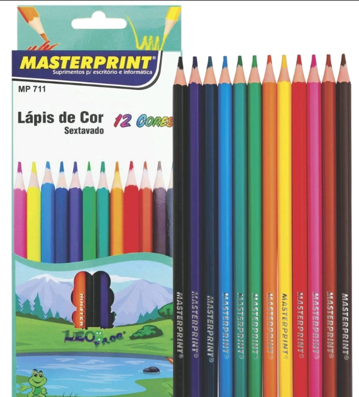 LAPIS DE COR 12 CORES SEXTAVADO - MASTERPRINT