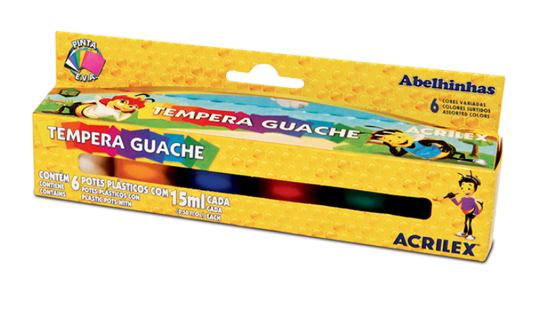 TEMPERA GUACHE 6 CORES - ACRILEX 