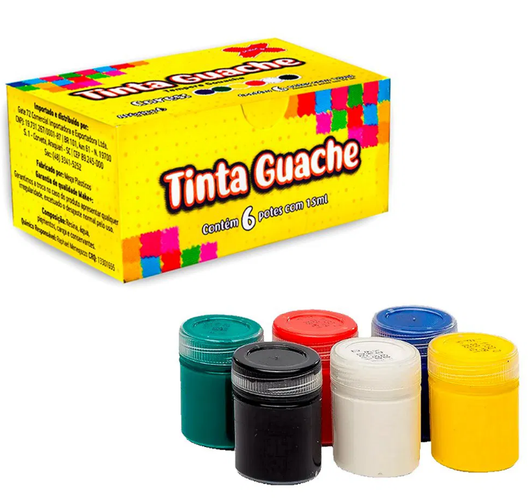 TINTA GUACHE 6 CORES - MAKE +
