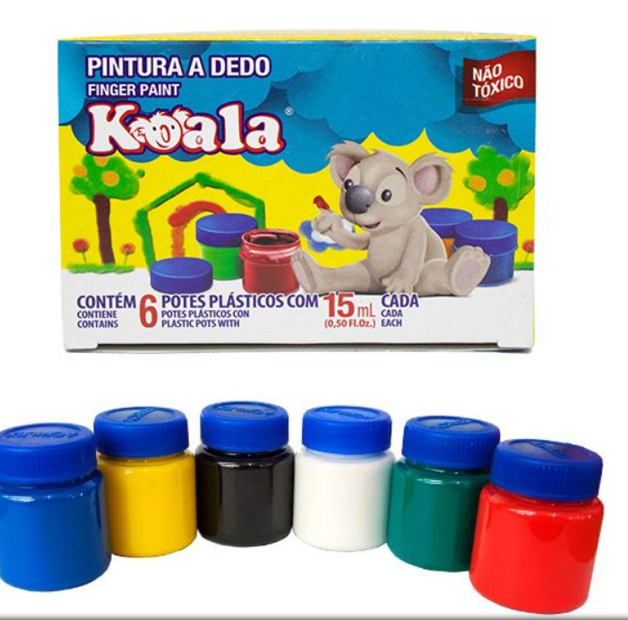 PINTURA A DEDO 6 CORES - KOALA 