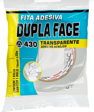 FITA ADESIVA DUPLA FACE 12mmX30m -ADELBRAS 