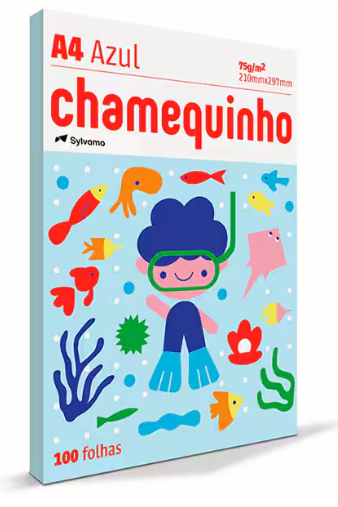 CHAMEQUINHO AZUL A4 75G 100 FOLHAS 