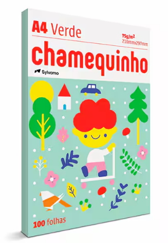 CHAMEQUINHO VERDE A4 75G 100 FOLHAS 