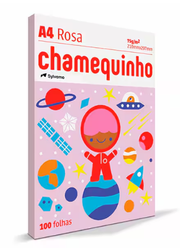 CHAMEQUINHO ROSA A4 75G 100 FOLHAS 
