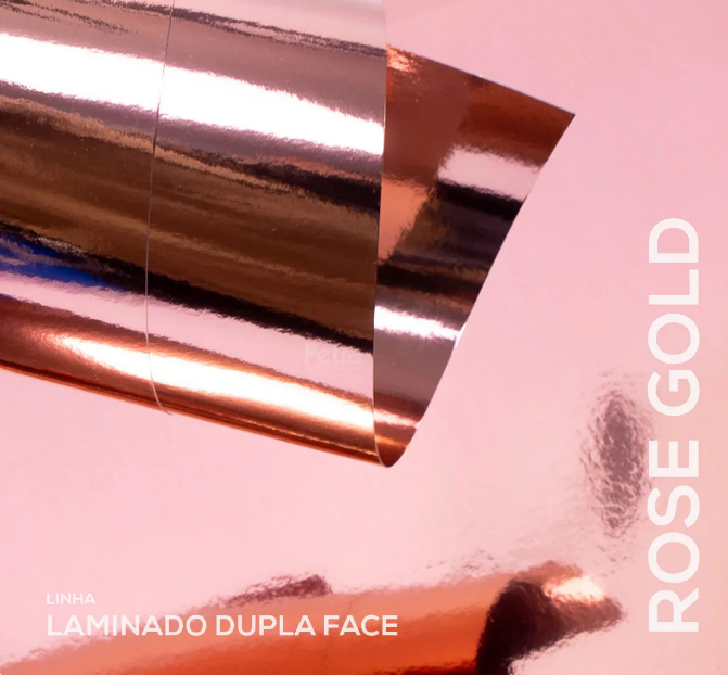 Papel Laminado Dupla face Rose Gold A4 - 180g/m² - UND