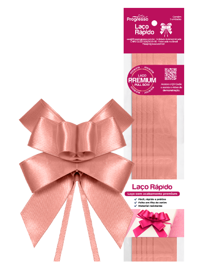 LAÇO RAPIDO 05 22MM COR 1143 ROSA VELHO PCT 5 UND PROGRESSO