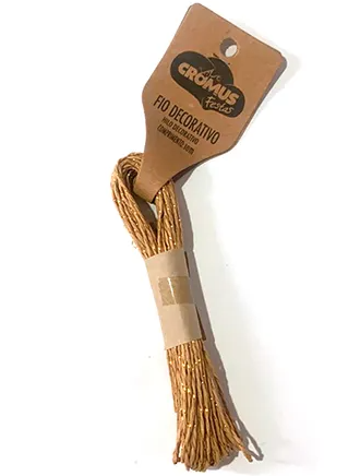 FIO DECORATIVO OURO E BEGE 10M CROMUS                                          