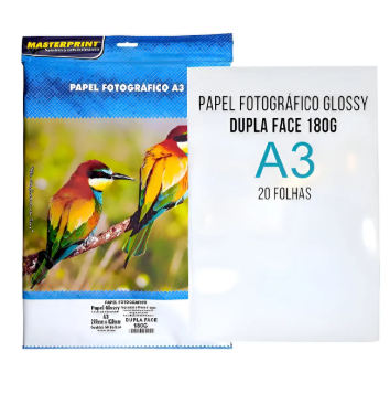 PAPEL FOTOGRAFICO A3 180G DUPLA FACE - 20 FLS - MATERPRINT 