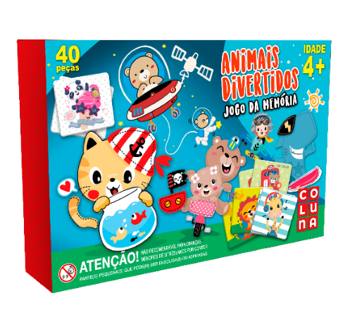 JOGO DA MEMORIA ANIMAIS DIVERTIDOS 54 PCS