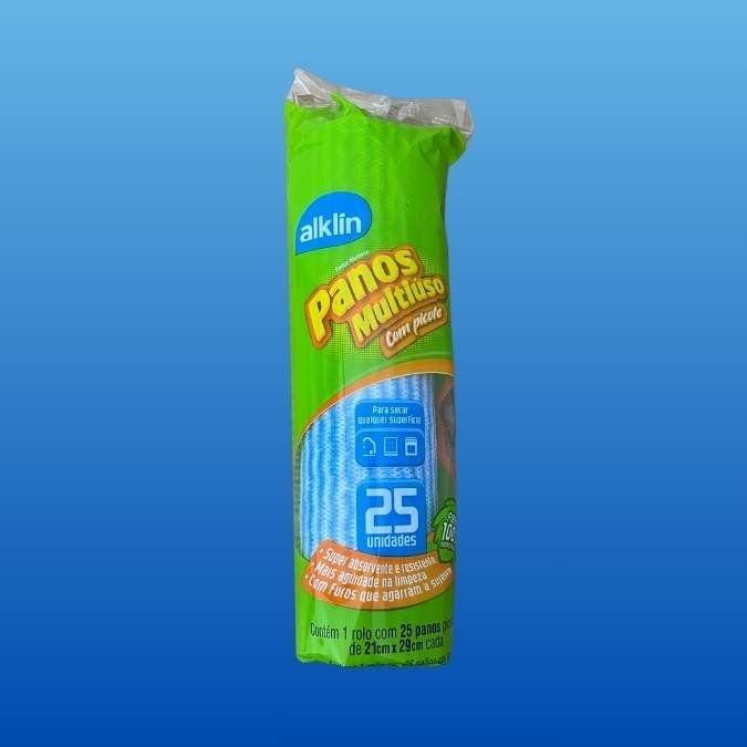 Pano Multiuso Azul bobina c/ picote 25 und 