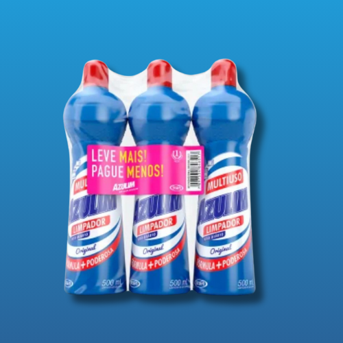 Kit com 3 unid. Limpador Multiuso Original Azulim 500ml 