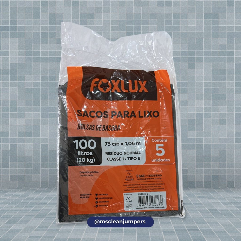 Sacos de Lixo 100L Pct. C/05