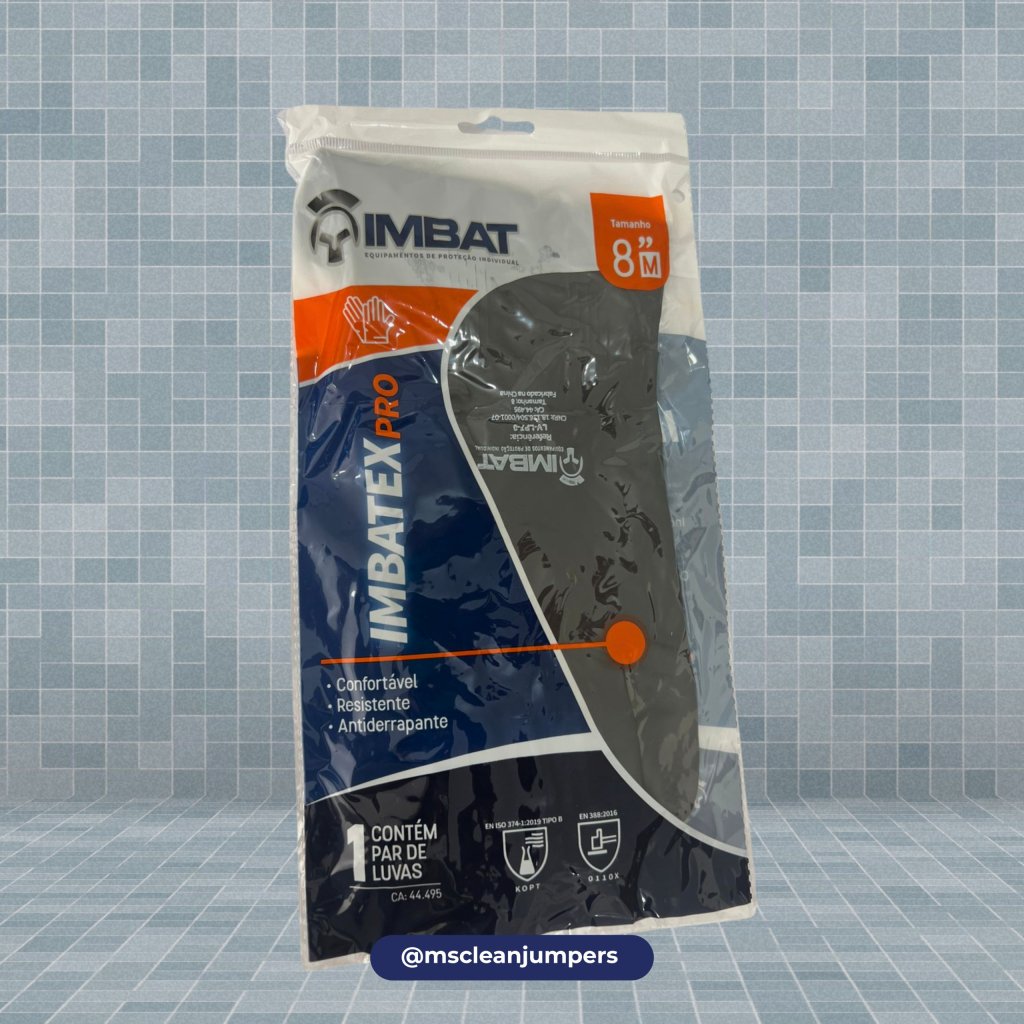 LUVA LATEX MULTIUSO IMBAT PRT M -  1PAR