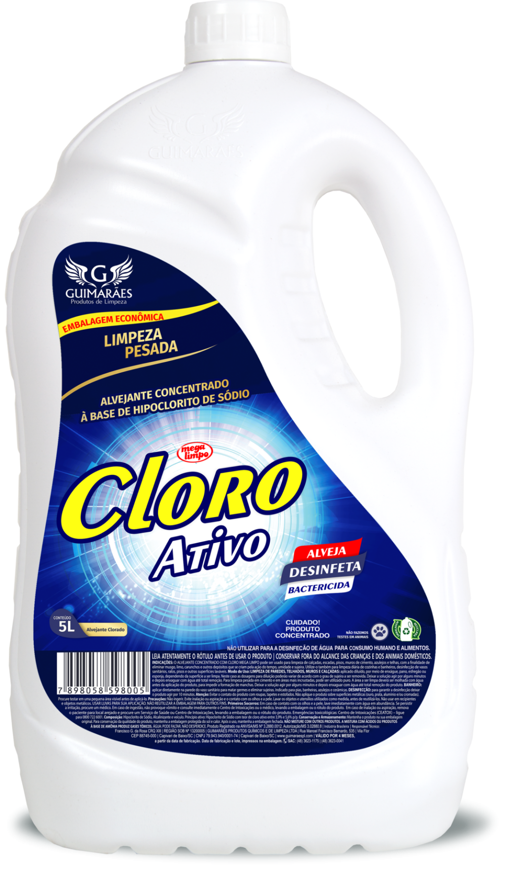 CLORO LIQUIDO GUIMARAES CLORO ATIVO 5L