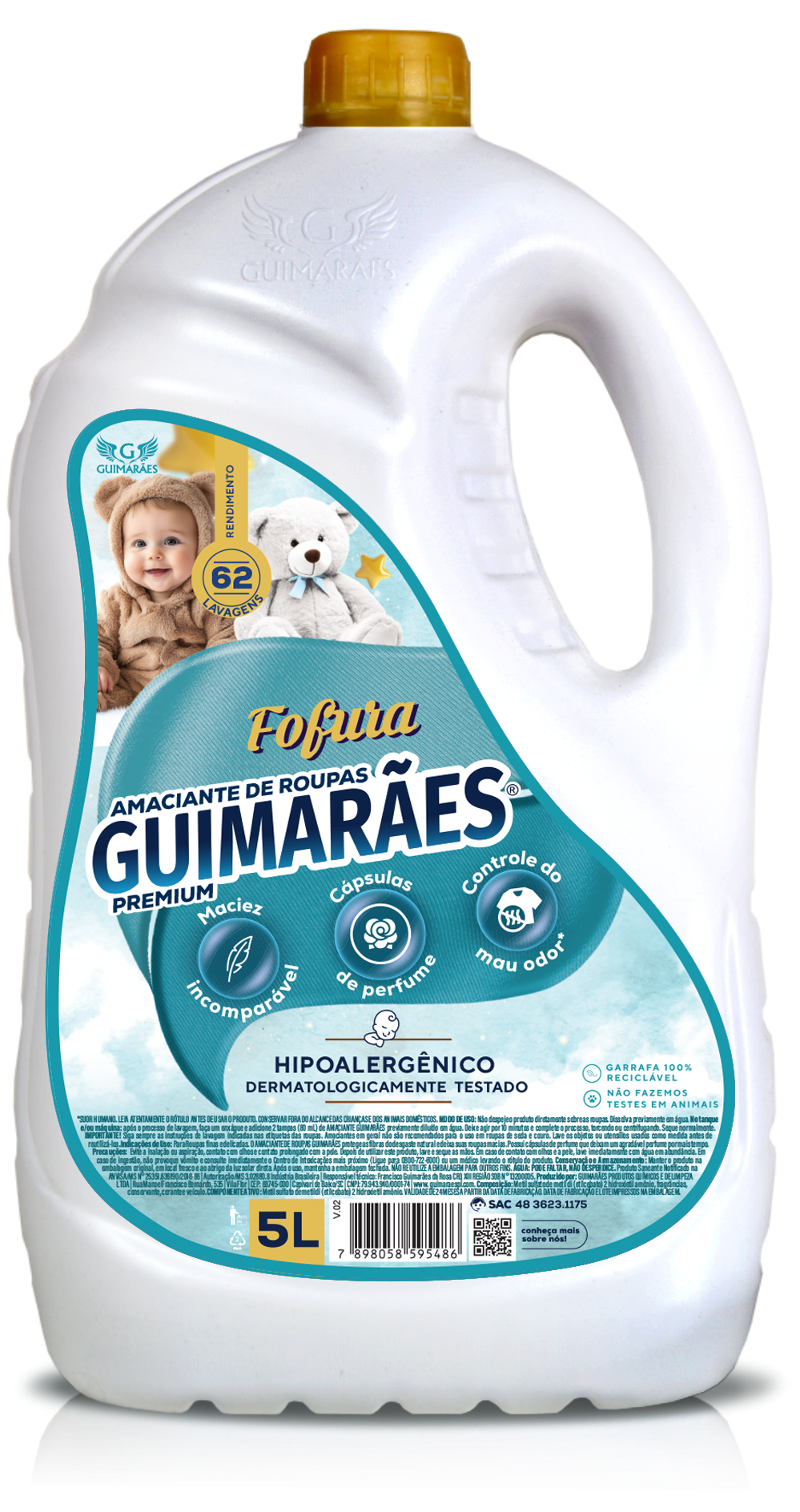 AMACIANTE GUIMARAES FOFURA HIPOALERGENICO 5L