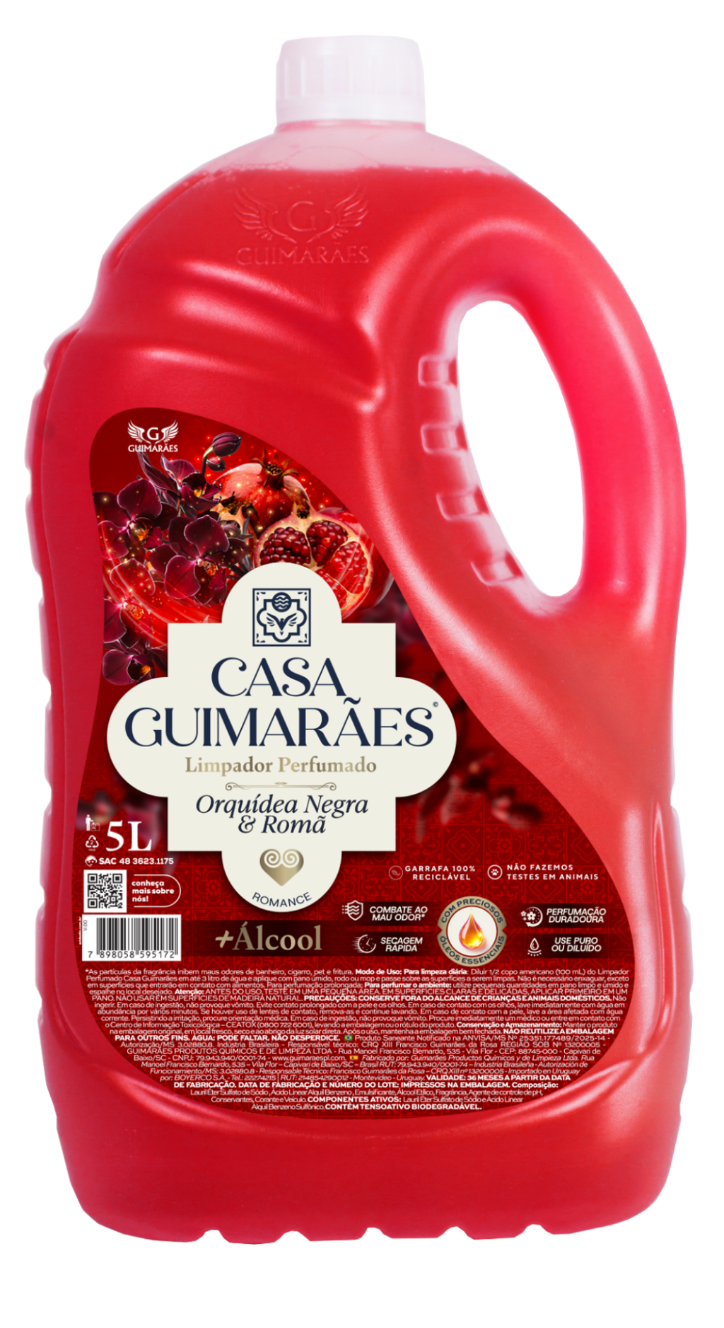 LIMPADOR C/ALCOOL PERFUMADO CASA GUIMARAES ORQUIDEA NEGRA E ROMA 5L