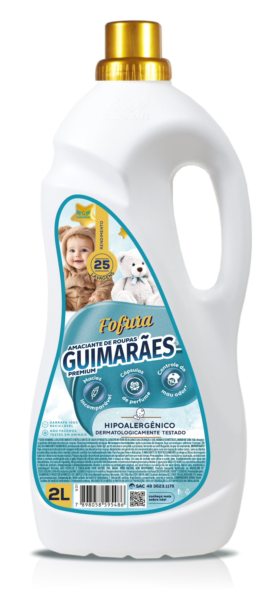AMACIANTE DE ROUPAS GUIMARÃES FOFURA 2L
