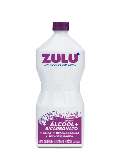 LIMPADOR COM ALCOOL ZULU LAVANDA C/ BICARBONATO 1L