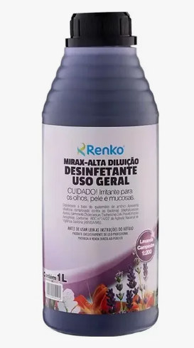 Desinfetante Mirax Concentrado Alta Diluição Renko Lavanda 1l