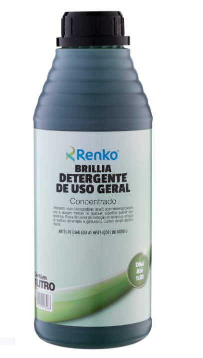 BRILLIA DETERGENTE LAVA LOUÇAS CONCENTRADO 1 LITRO RENKO