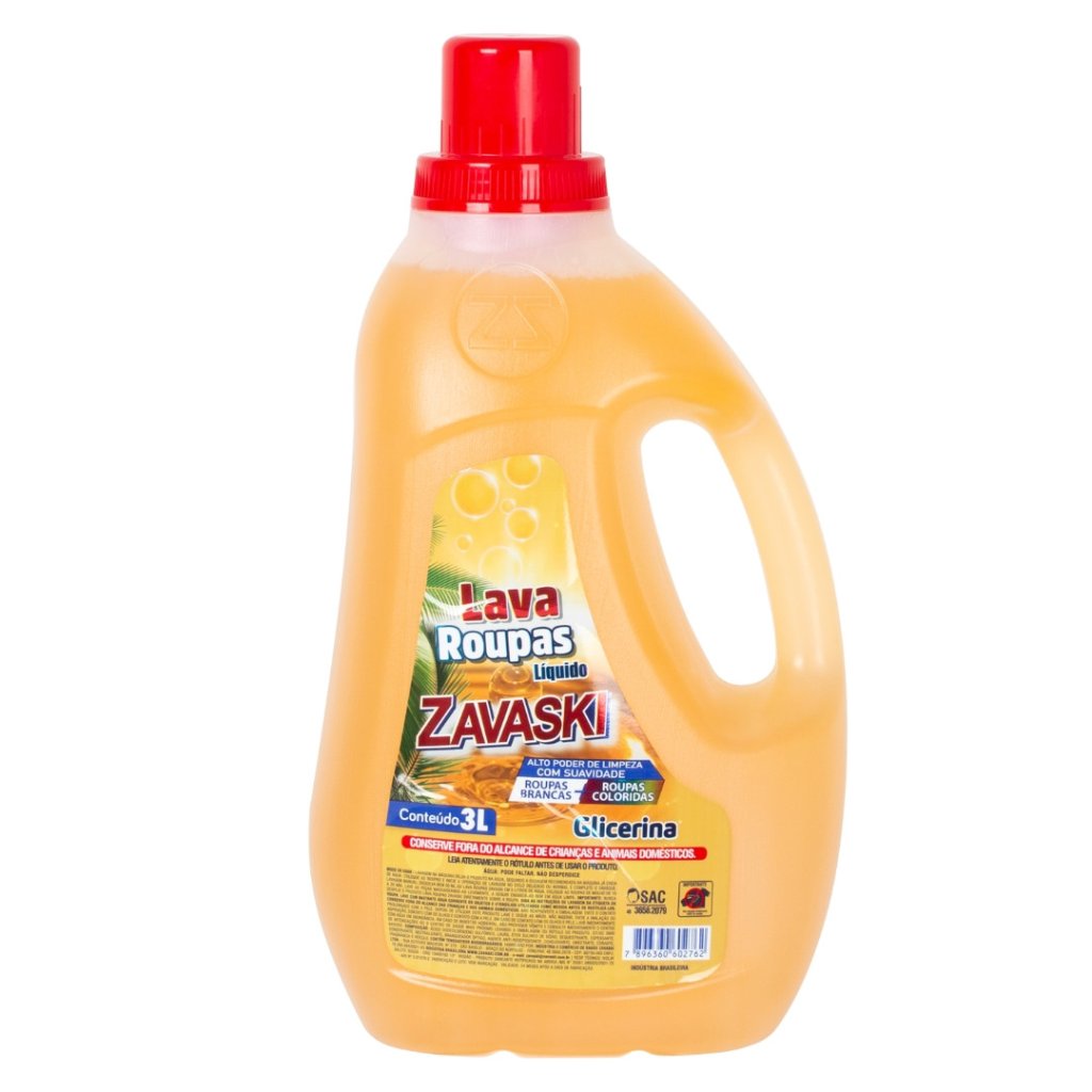 LAVA ROUPAS LIQUIDO ZAVASKI 3L GLICERINA