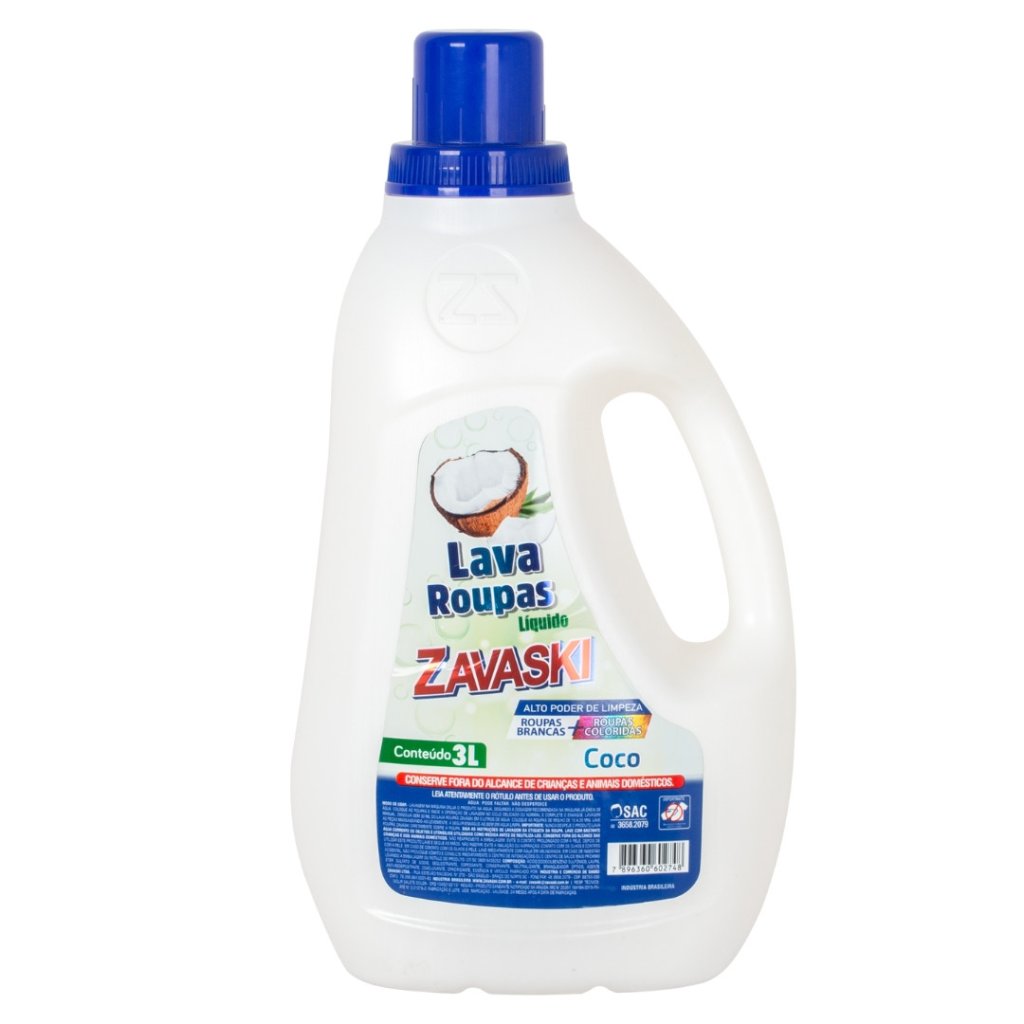 LAVA ROUPAS LIQUIDO ZAVASKI 3L COCO