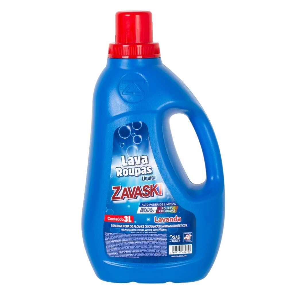 LAVA ROUPAS LIQUIDO ZAVASKI 3L LAVANDA