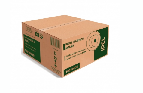 PAPEL HIGIÊNICO ROLÃO EXTRA LUXO 100% CELULOSE FOLHA SIMPLES 10CM 8X300M