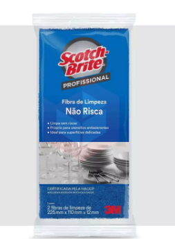  Fibra Scotch Brite 3M não risca azul c/2un 
