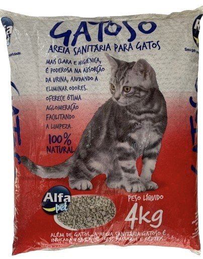 Areia Higiênica Gatoso Grossa 4kg