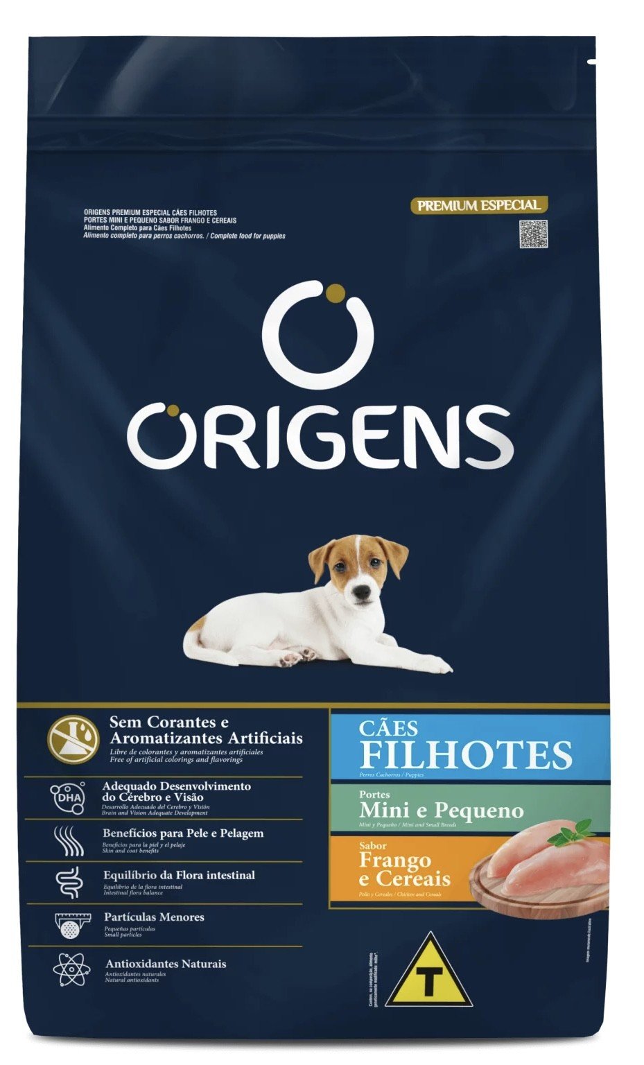 Origens Premium Especial Cães Filhotes Portes Mini E Pequeno Sabor Frango E Cereais
