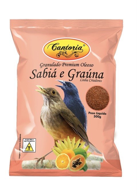 Cantoria Criadores é um alimento destinada a alimentação de Sabiá e Pássaro Preto.