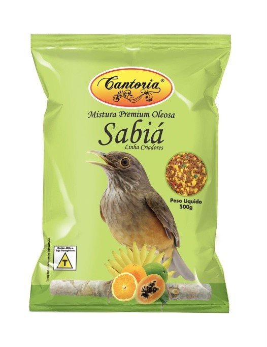 Cantoria Criadores é um alimento destinada a alimentação de Sabiá e Pássaro Preto 500g