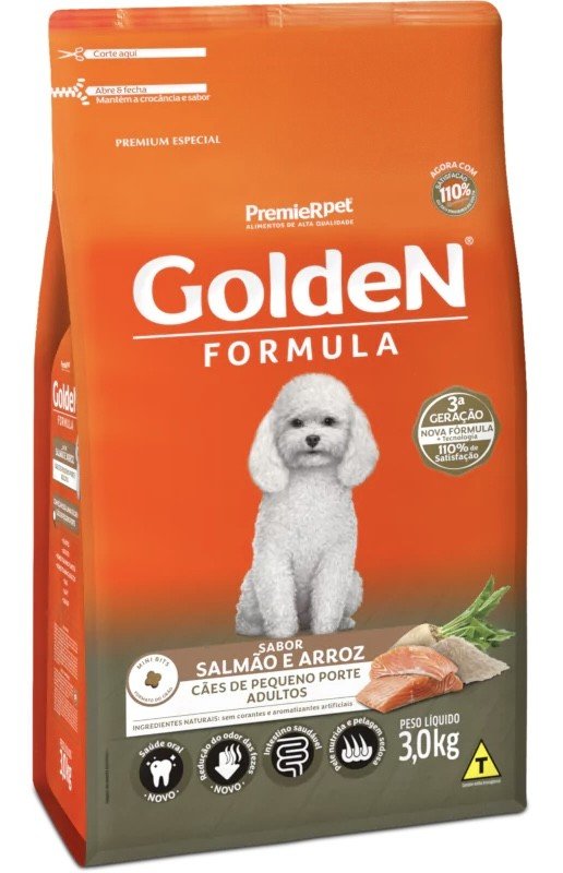 GoldeN Formula Cães Adultos Porte Pequeno Salmão & Arroz