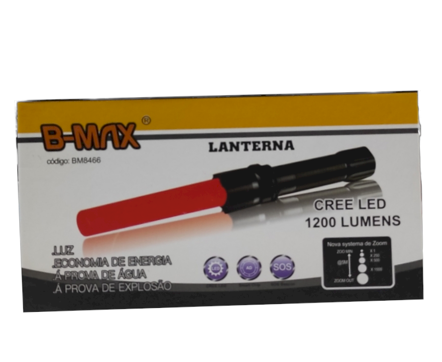 LANTERNA TÁTICA SWAT RECARREGÁVEL B-MAX