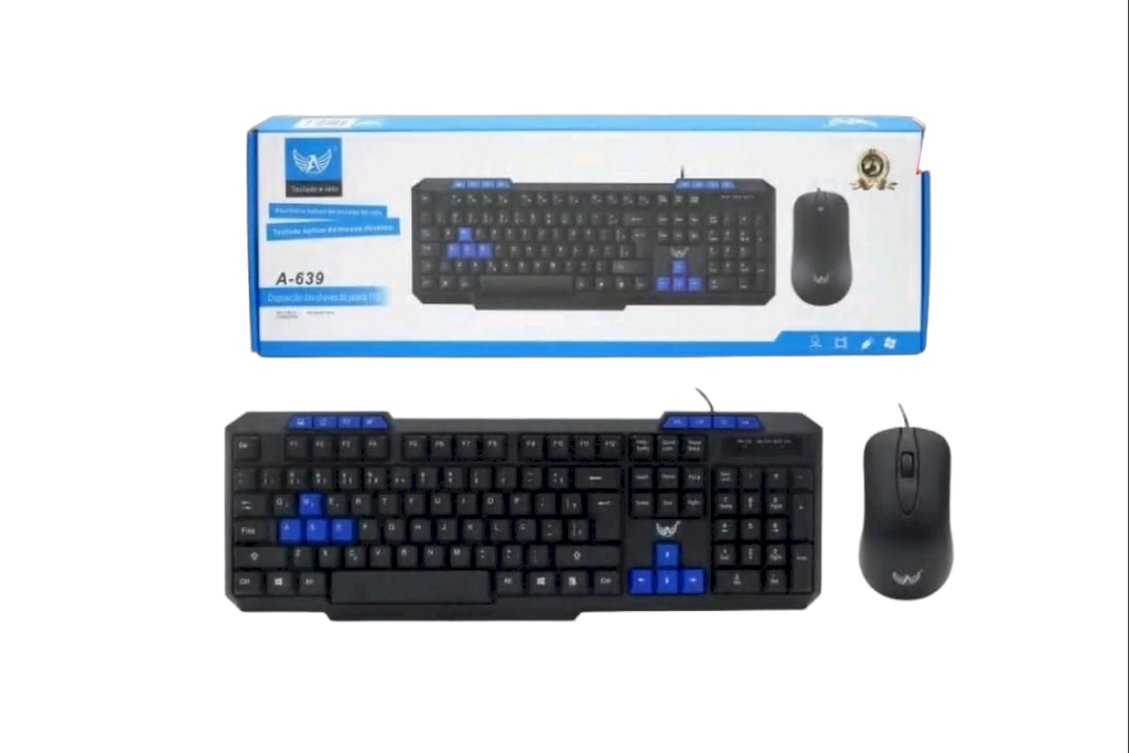 KIT TECLADO E MOUSE COM FIO ALTOMEX 
