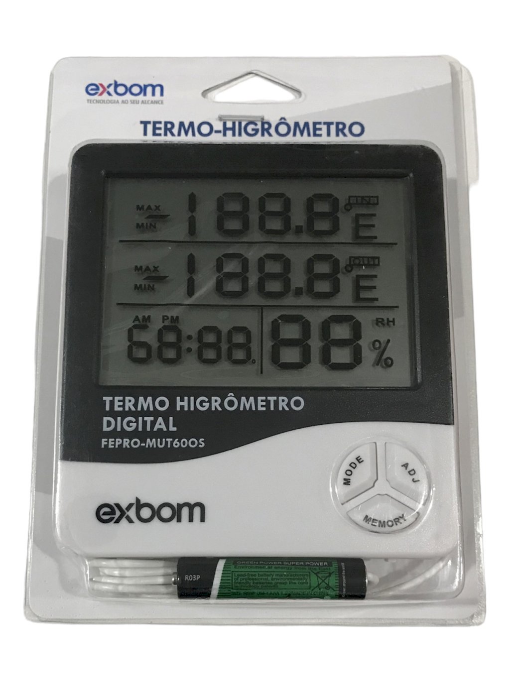 TERMO-HIGRÔMETRO DIGITAL EXBOM