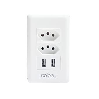 TOMADA 2 ENTRADAS + 2 USB COIBEU