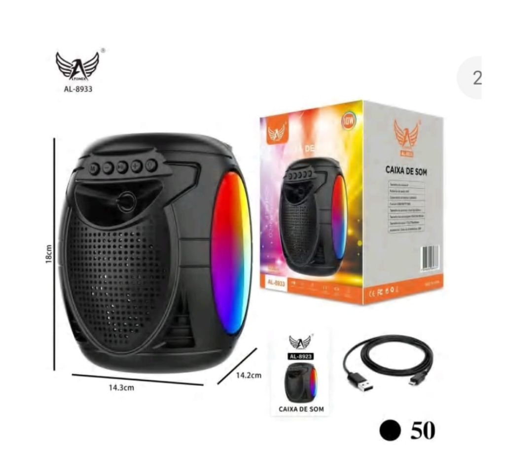 CAIXA DE SOM BLUETOOTH LUZEZ RGB ALTOMEX