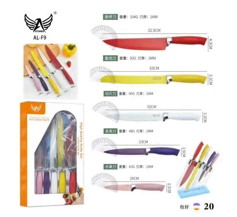 KIT FACAS COLORIDAS ALTOMEX