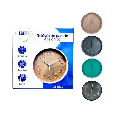 RELÓGIO DE PAREDE ANALÓGICO  LUATEK
