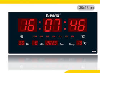 RELÓGIO DE PAREDE GRANDE LED DIGITAL  36X15CM