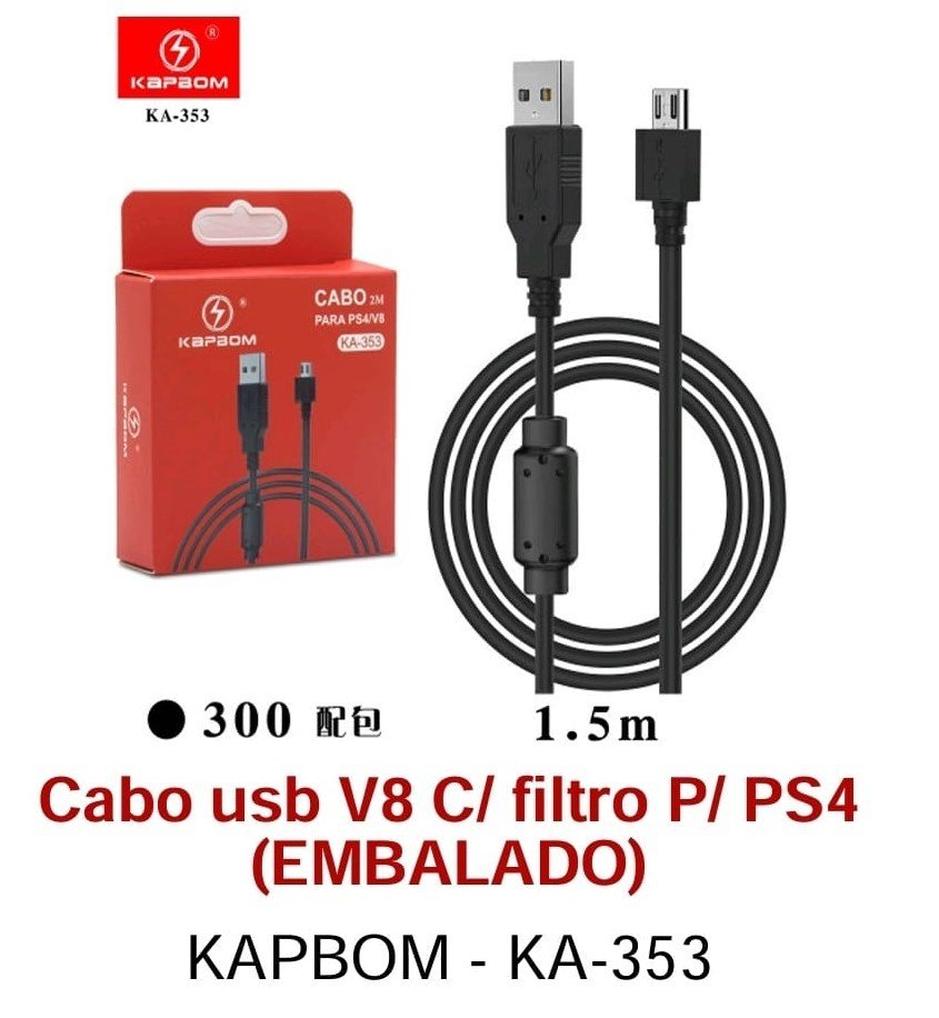 CABO USB KAPBOM V8 C/ FILTRO 